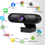 1080P Full HD Webcam with Mic,Laptop Desktop Computer Camera for Online Video Education, Portable Camera, USB PC Webcam for Video Call, Recording, Meeting, Games,Skype OBS,Mac YouTube