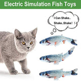 11" Electric Moving Cat Kicker Fish Toy, Realistic Flopping Fish, Wiggle Fish Catnip Toys, Motion Kitten Toy, Plush Interactive Cat Toys, Fun Toy for Cat Exercise