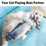 11" Electric Moving Cat Kicker Fish Toy, Realistic Flopping Fish, Wiggle Fish Catnip Toys, Motion Kitten Toy, Plush Interactive Cat Toys, Fun Toy for Cat Exercise