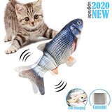 11" Electric Moving Cat Kicker Fish Toy, Realistic Flopping Fish, Wiggle Fish Catnip Toys, Motion Kitten Toy, Plush Interactive Cat Toys, Fun Toy for Cat Exercise