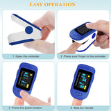 Finger Pulse Oximeter Fingertip, Portable Blood Oxygen Saturation Monitor for Heart Rate and SpO2 Level, Batteries and Lanyard Included