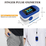 Finger Pulse Oximeter Fingertip, Portable Blood Oxygen Saturation Monitor for Heart Rate and SpO2 Level, Batteries and Lanyard Included