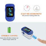 Finger Pulse Oximeter Fingertip, Portable Blood Oxygen Saturation Monitor for Heart Rate and SpO2 Level, Batteries and Lanyard Included